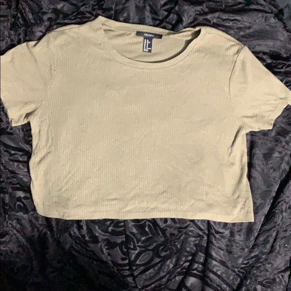 Olive green Forever21 crop top